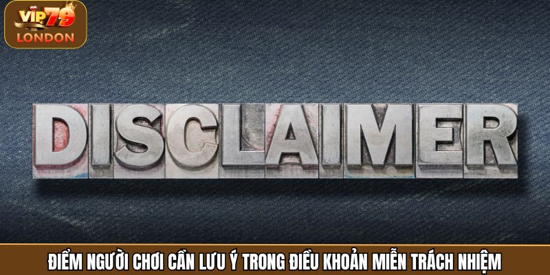 Điểm người chơi cần lưu ý trong điều khoản miễn trách nhiệm